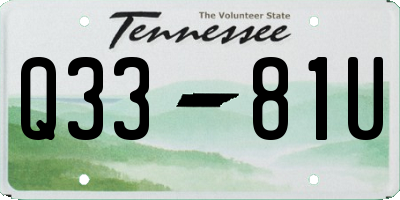 TN license plate Q3381U