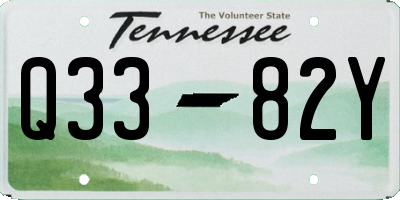 TN license plate Q3382Y