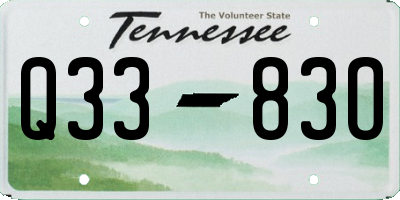 TN license plate Q3383O