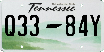 TN license plate Q3384Y