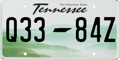 TN license plate Q3384Z