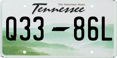 TN license plate Q3386L