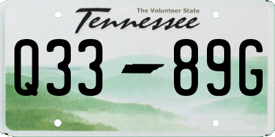 TN license plate Q3389G