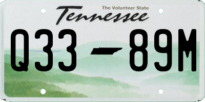TN license plate Q3389M