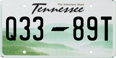 TN license plate Q3389T