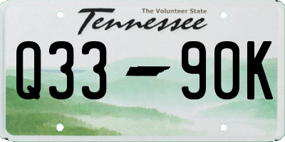 TN license plate Q3390K