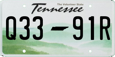 TN license plate Q3391R