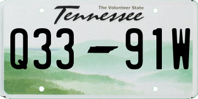 TN license plate Q3391W