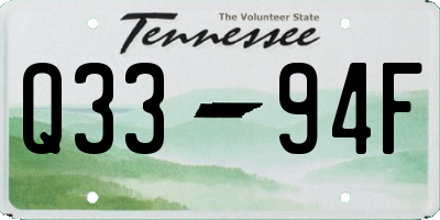 TN license plate Q3394F