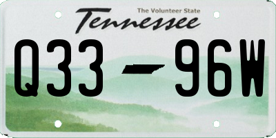 TN license plate Q3396W