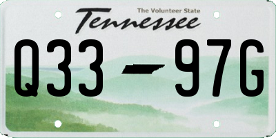 TN license plate Q3397G