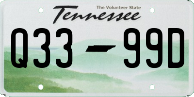 TN license plate Q3399D