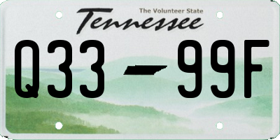 TN license plate Q3399F