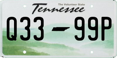 TN license plate Q3399P