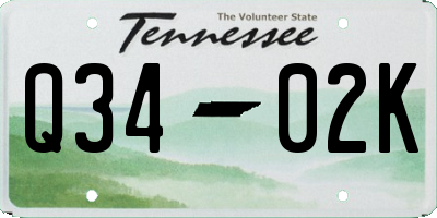TN license plate Q3402K
