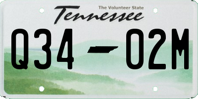 TN license plate Q3402M