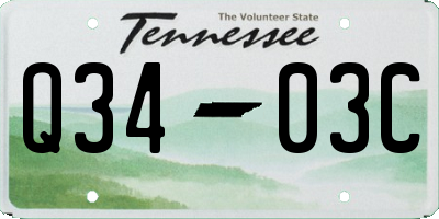 TN license plate Q3403C