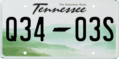 TN license plate Q3403S