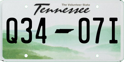 TN license plate Q3407I