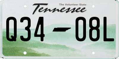 TN license plate Q3408L