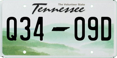 TN license plate Q3409D