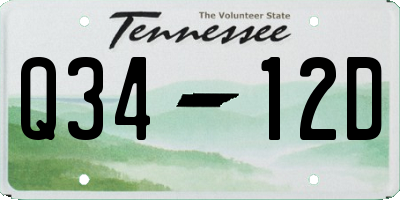 TN license plate Q3412D