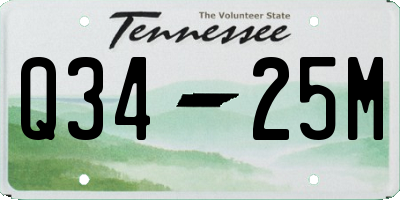 TN license plate Q3425M