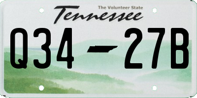 TN license plate Q3427B