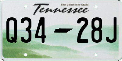 TN license plate Q3428J