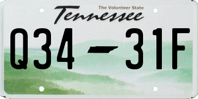 TN license plate Q3431F