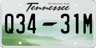 TN license plate Q3431M