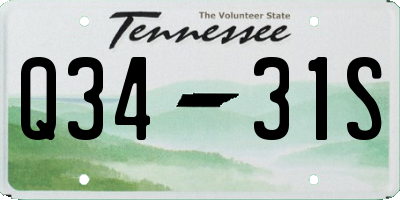 TN license plate Q3431S