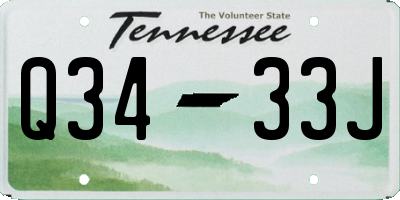 TN license plate Q3433J