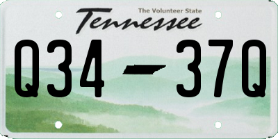 TN license plate Q3437Q