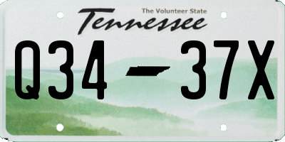 TN license plate Q3437X
