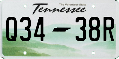 TN license plate Q3438R