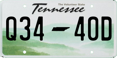 TN license plate Q3440D