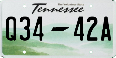 TN license plate Q3442A