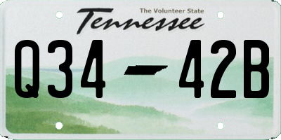 TN license plate Q3442B