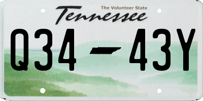 TN license plate Q3443Y