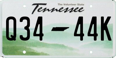 TN license plate Q3444K