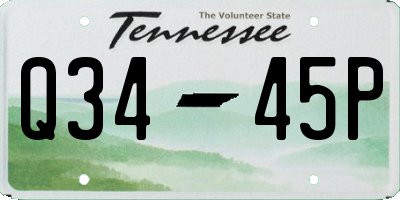 TN license plate Q3445P