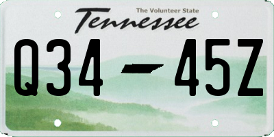TN license plate Q3445Z