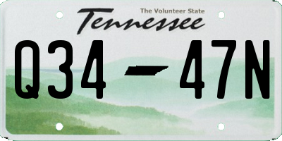 TN license plate Q3447N