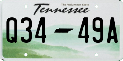 TN license plate Q3449A