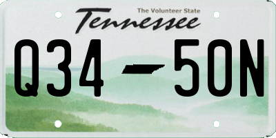 TN license plate Q3450N