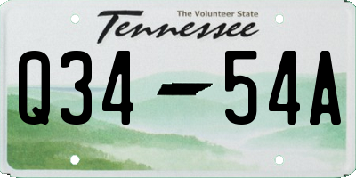 TN license plate Q3454A
