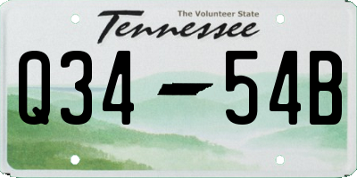 TN license plate Q3454B