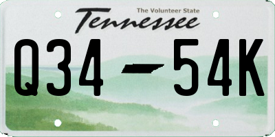 TN license plate Q3454K