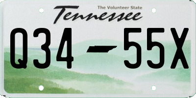 TN license plate Q3455X
